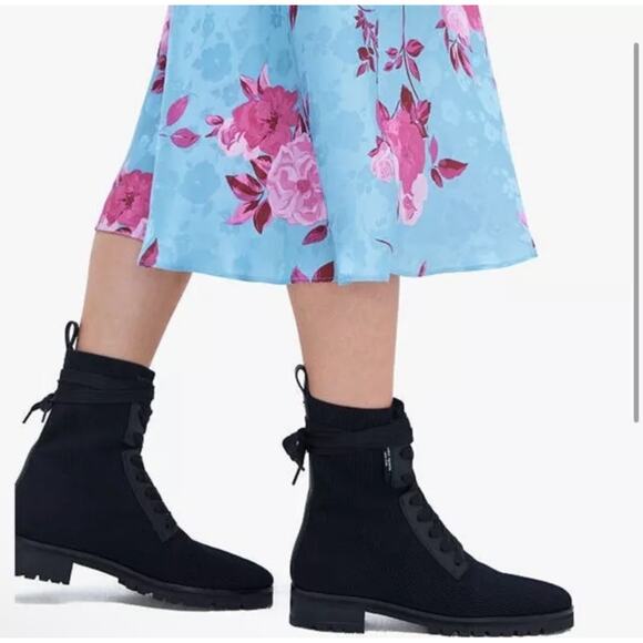 Kate Spade Womens Merigue Stretch Combat Boot Lace-up Size 7.5 Grunge 90’s - Picture 11 of 11